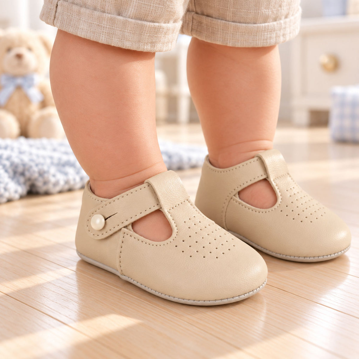 baby boys beige sot sole shoes