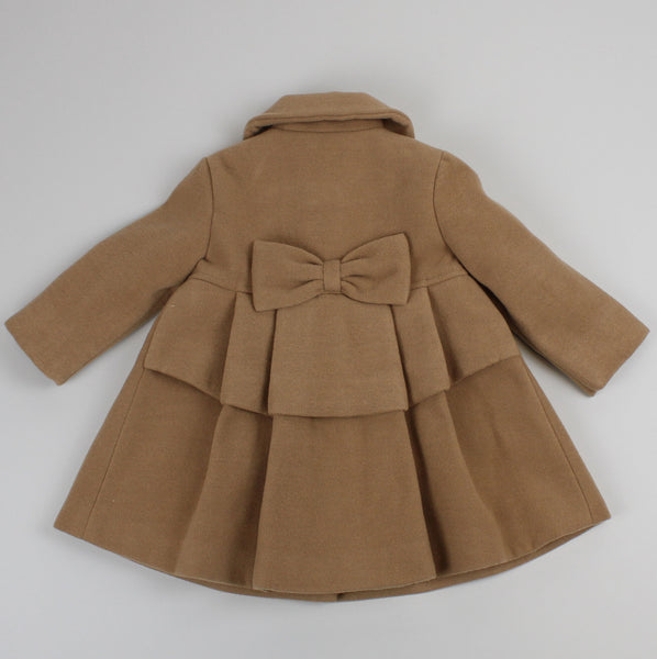 baby girls traditional brown winter coat