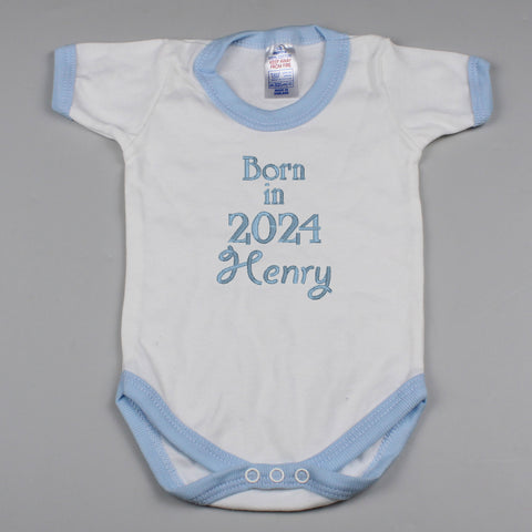 baby boys born in 2024 blue and white vest]
