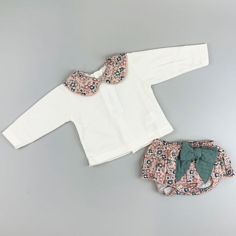 Baby Girls Two Piece Outfit - Floral - Calamaro 11052