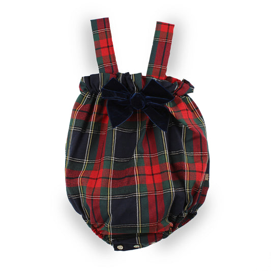 Baby Girls Christmas Tartan Romper | Calamaro