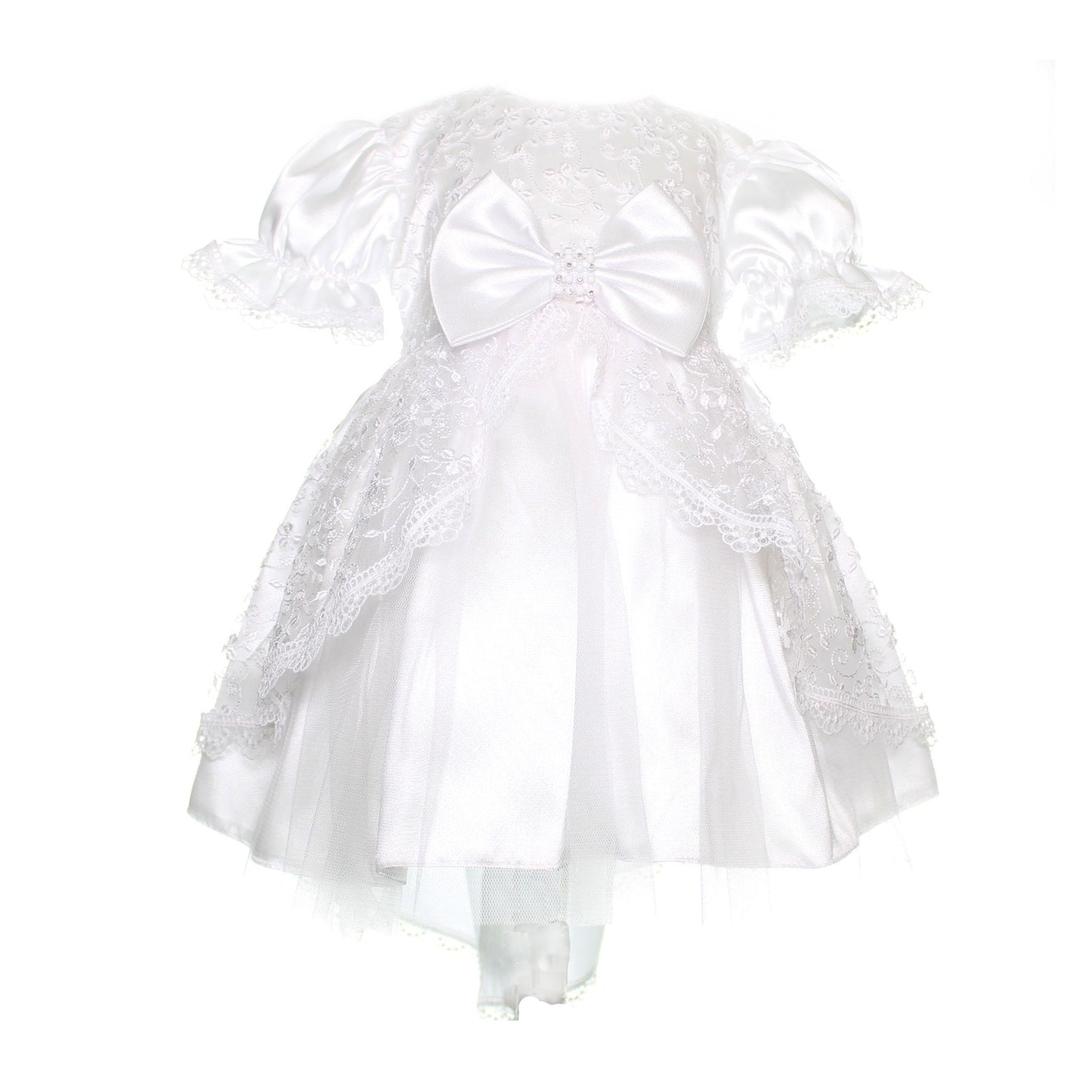 Baby Girls Christening Dress with Headband and Bloomers