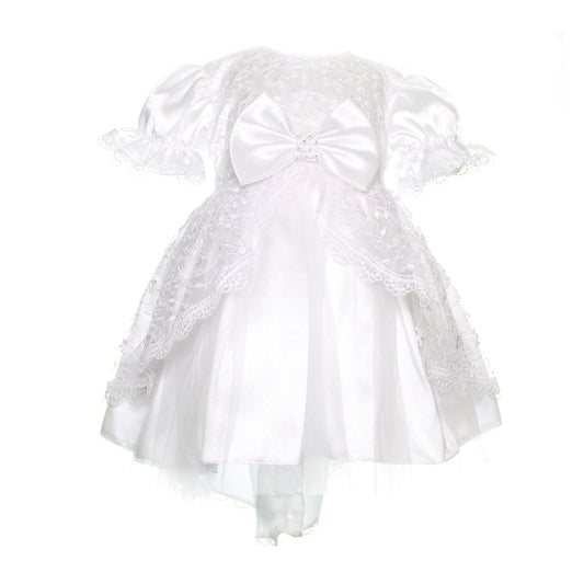 Baby Girls Christening Dress with Headband and Bloomers