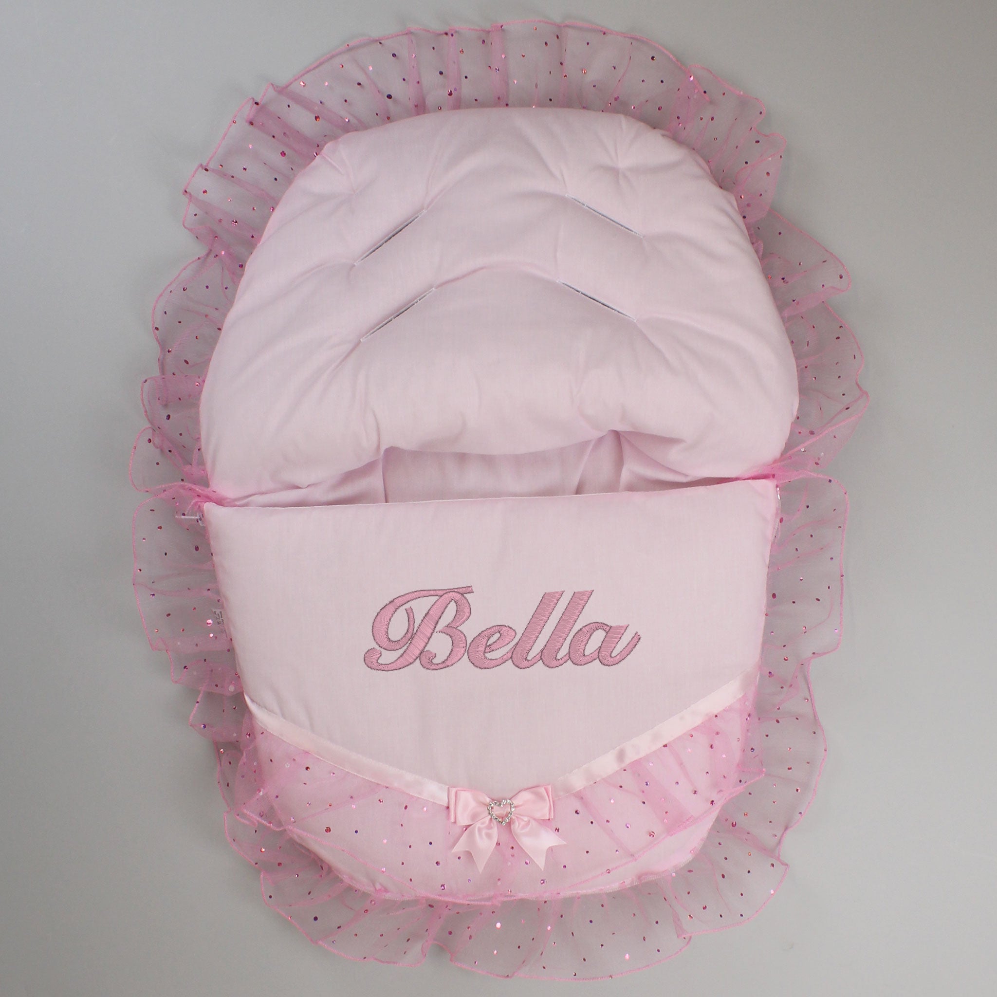 Personalised Fancy Car Seat Cosy Toes / Footmuff - Pink