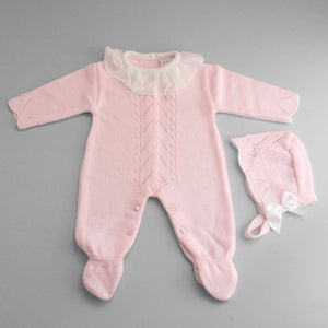 baby girls knitted all in one and romper