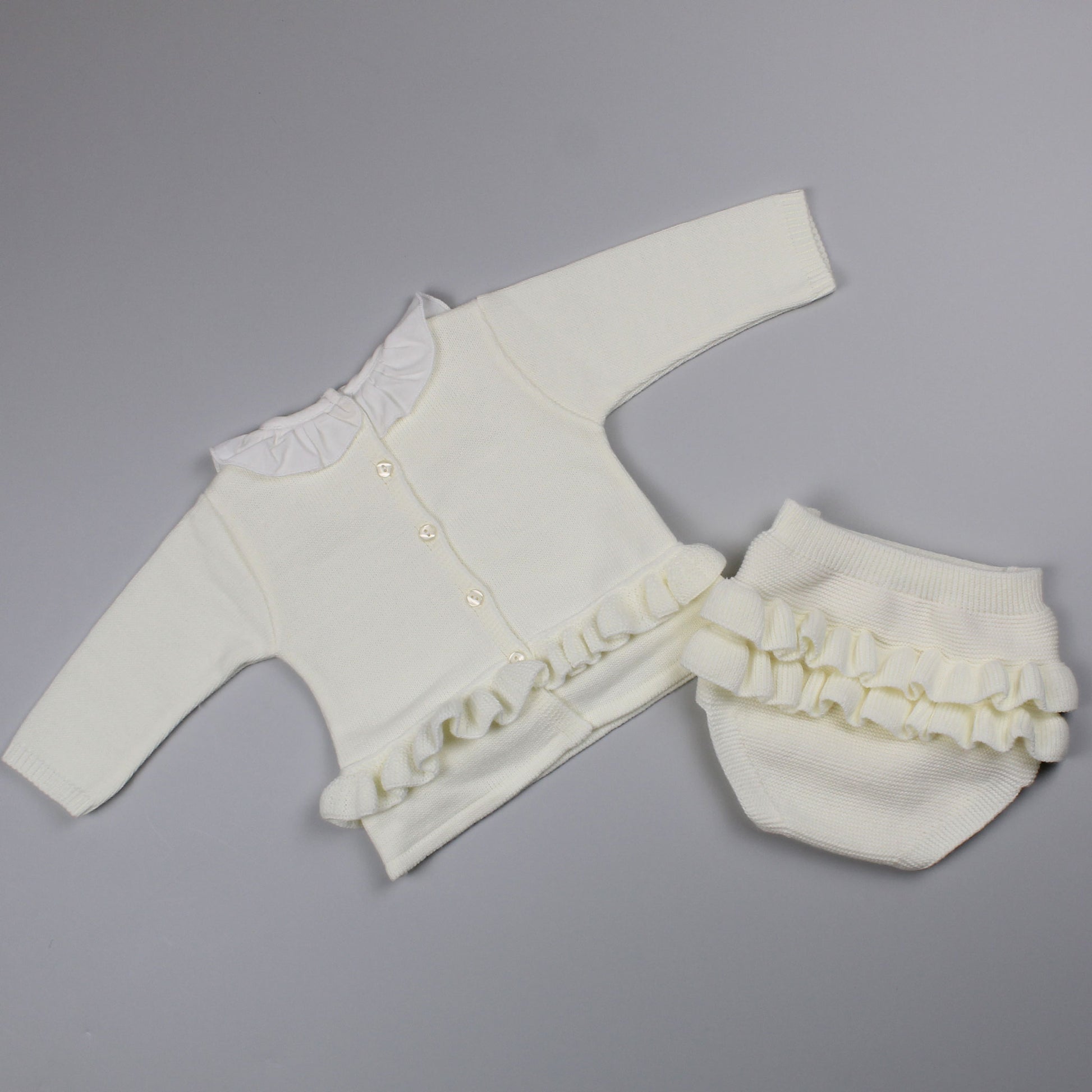 baby girls cream knitted outfit