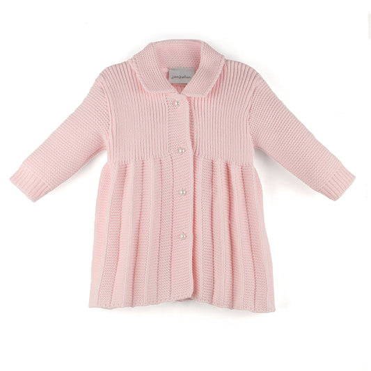 pink baby cardigan coat from dandelion in a spanish style