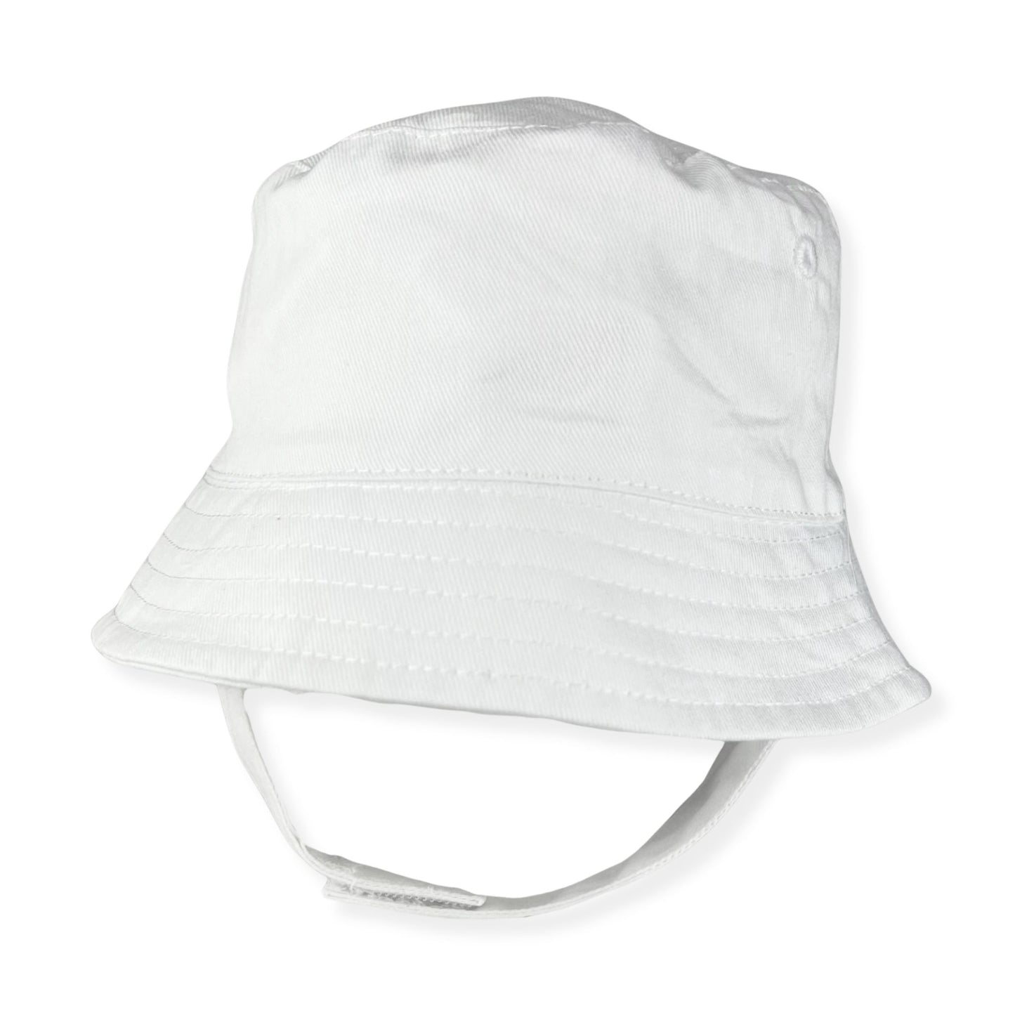White bucket hat on a white background