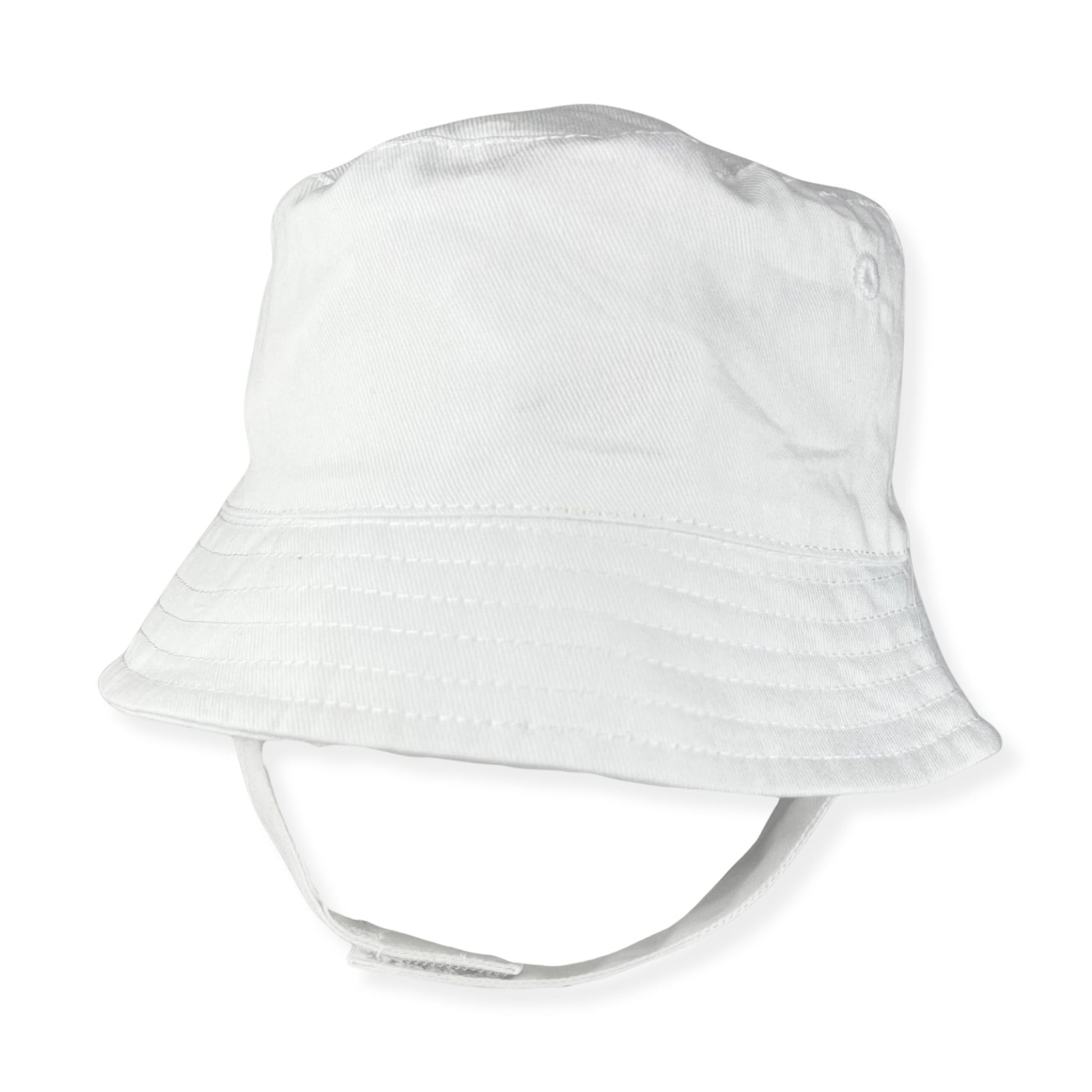 White bucket hat on a white background