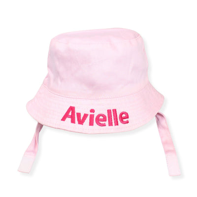 Personalised Baby Pink Bucket Sun Hat