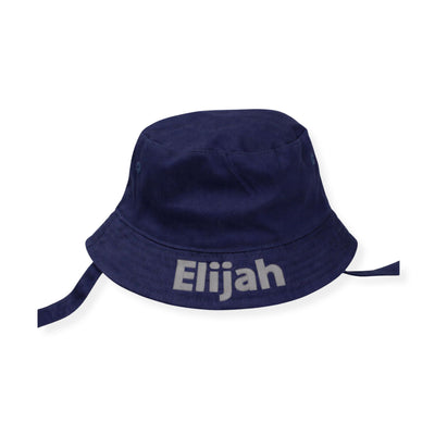 Personalised Baby Navy Bucket Sun Hat