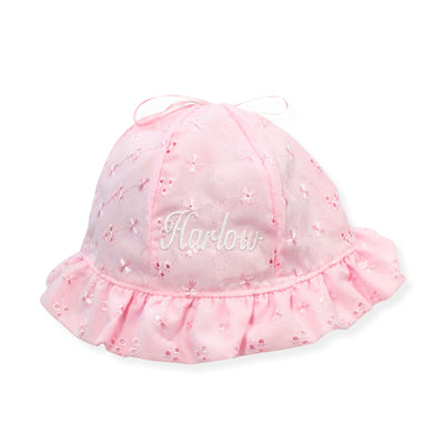Personalised Baby Girl Sun Hat - Pink