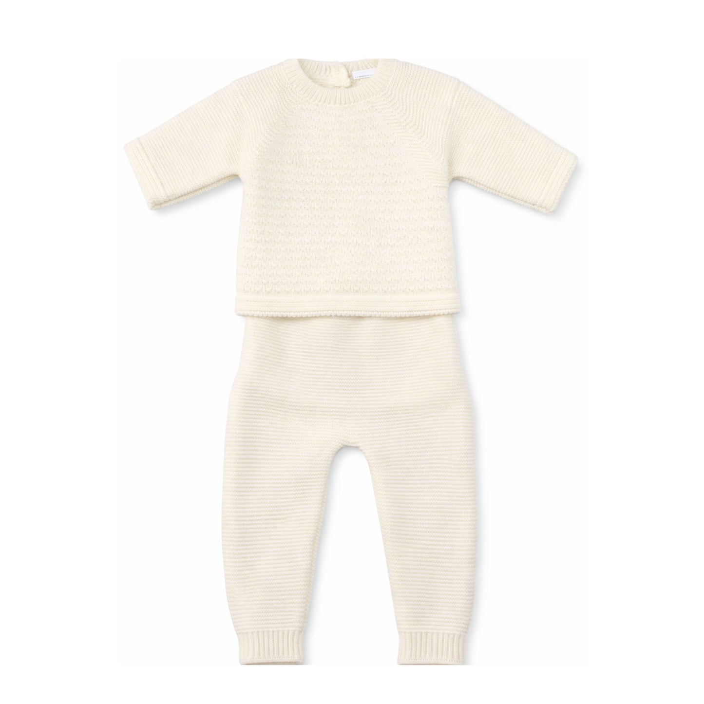 Little Nosh Unisex Ivory Knitted Baby Outfit Set