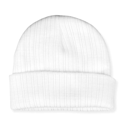 White beanie hat on a white background