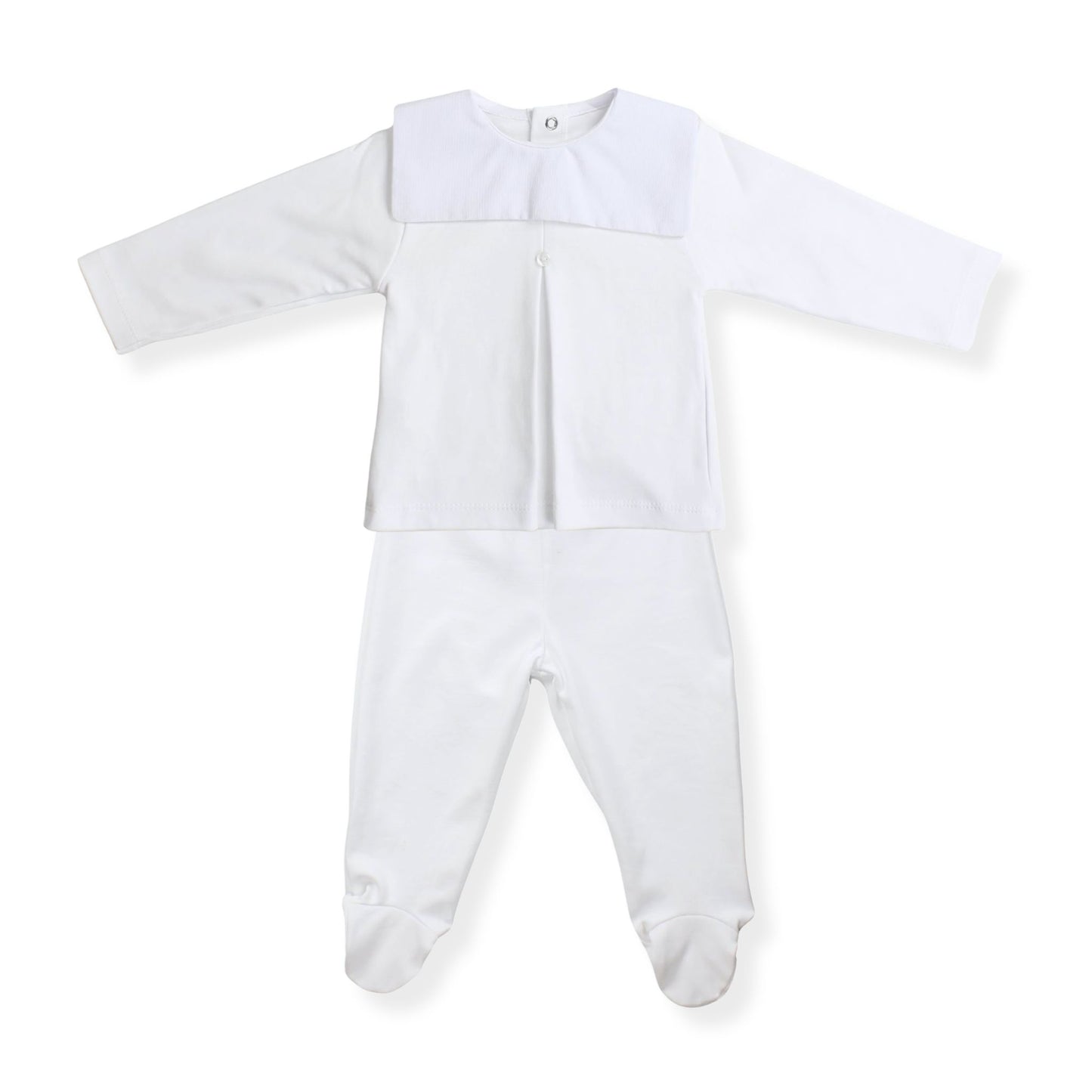 white cotton baby two piece outfit