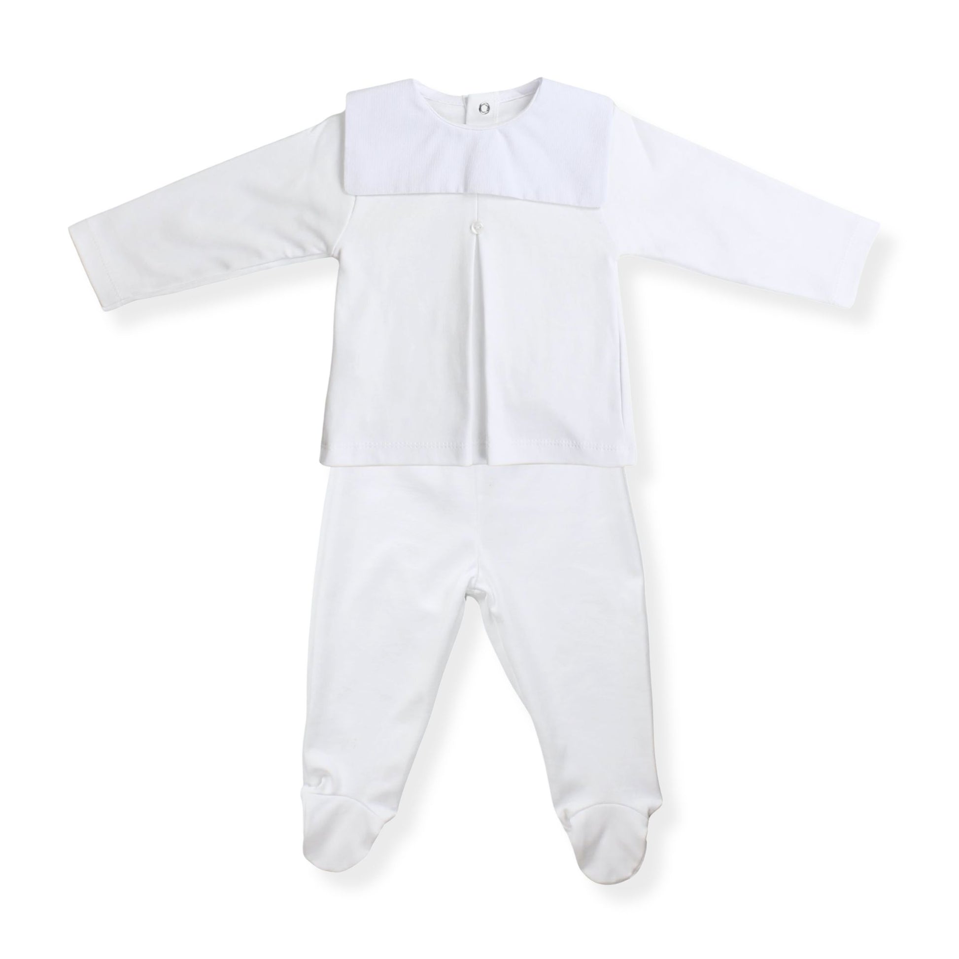 white cotton baby two piece outfit