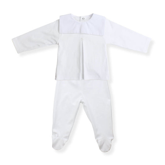 white cotton baby two piece outfit