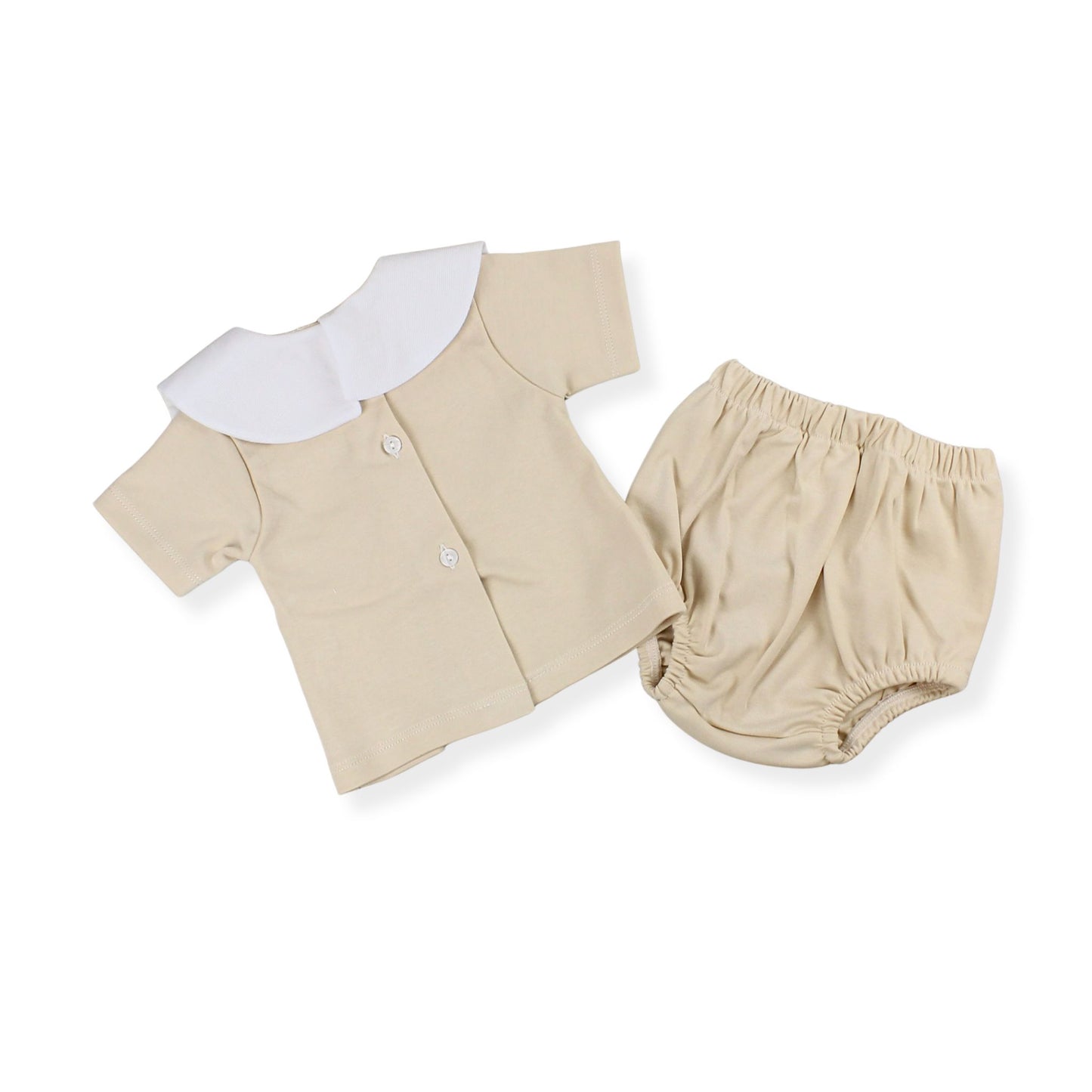 Baby Unisex Beige 100% Cotton Outfit