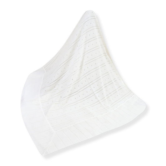 Sarah Louise Ivory Baby Shawl with Pearl Detail -  000005