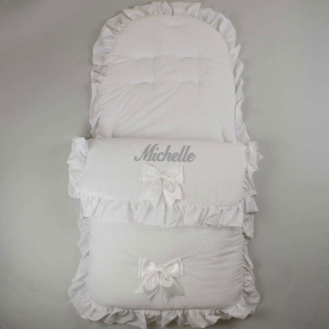 Personalised Cosy Toes / Footmuff - White