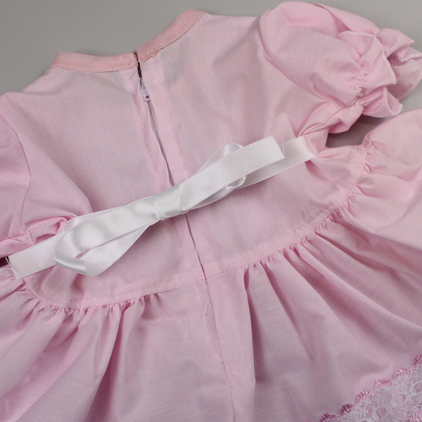 baby girls pink party dress and knickers