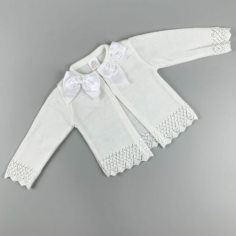 baby girl cream white cardigan