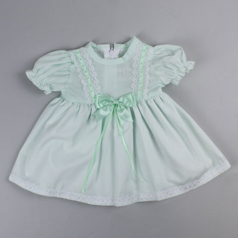 Baby Girl Dress - Mint Green with Bow