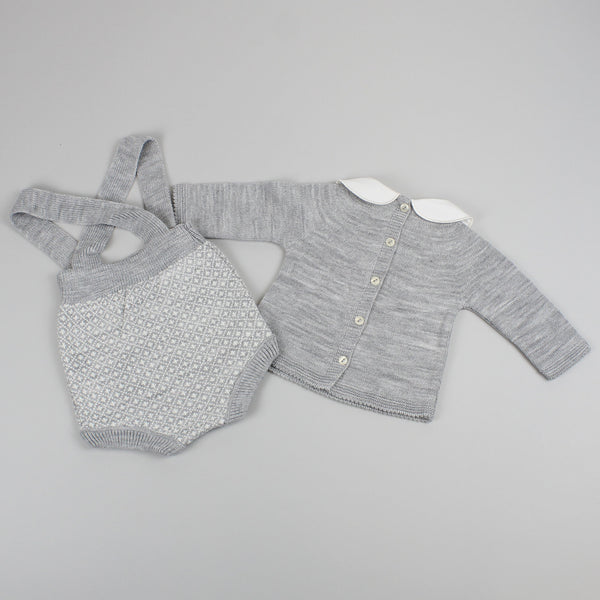 baby boys grey knitted set