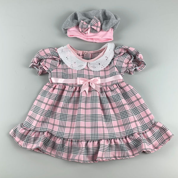 pink tartan dress christmas outfit