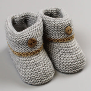 baby knitted boots in grey