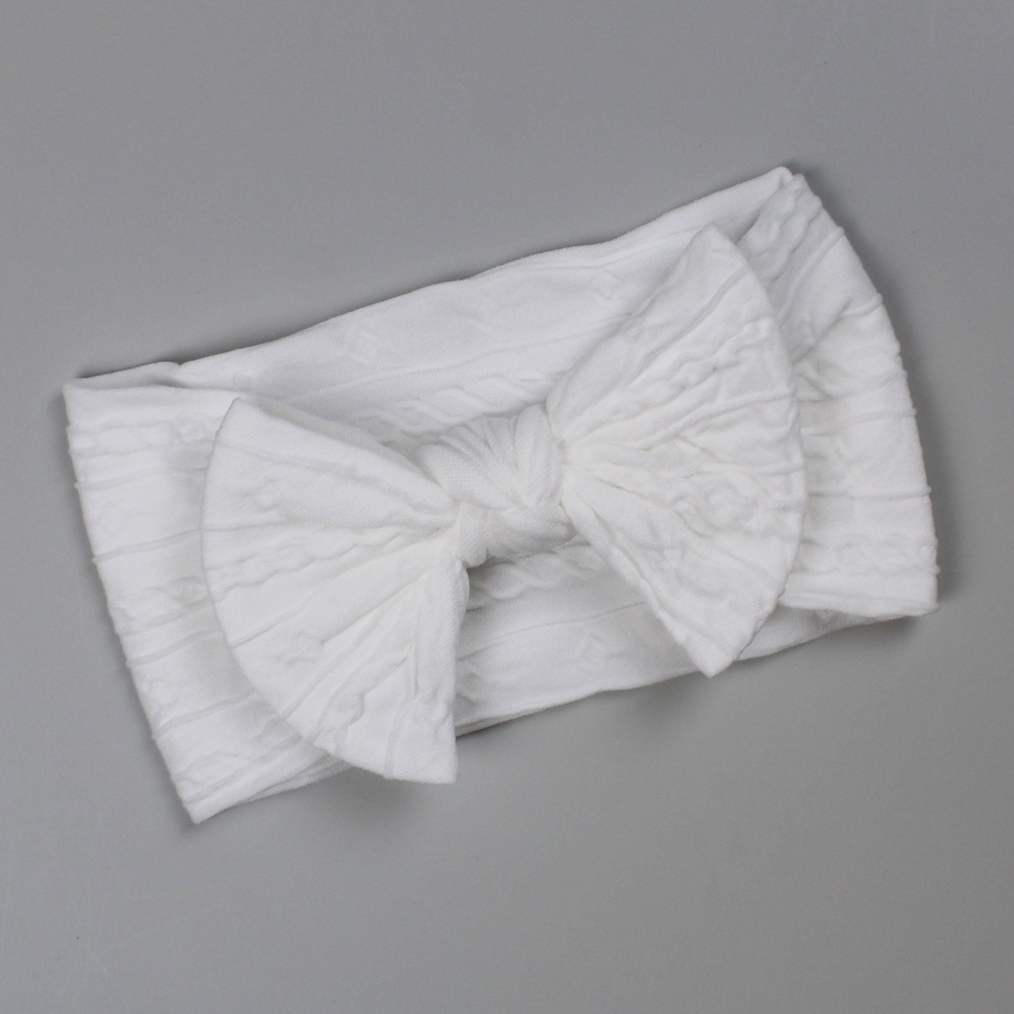 Baby headband with Large Bow  - White