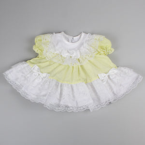 baby girls lemon polka dot puffball dress