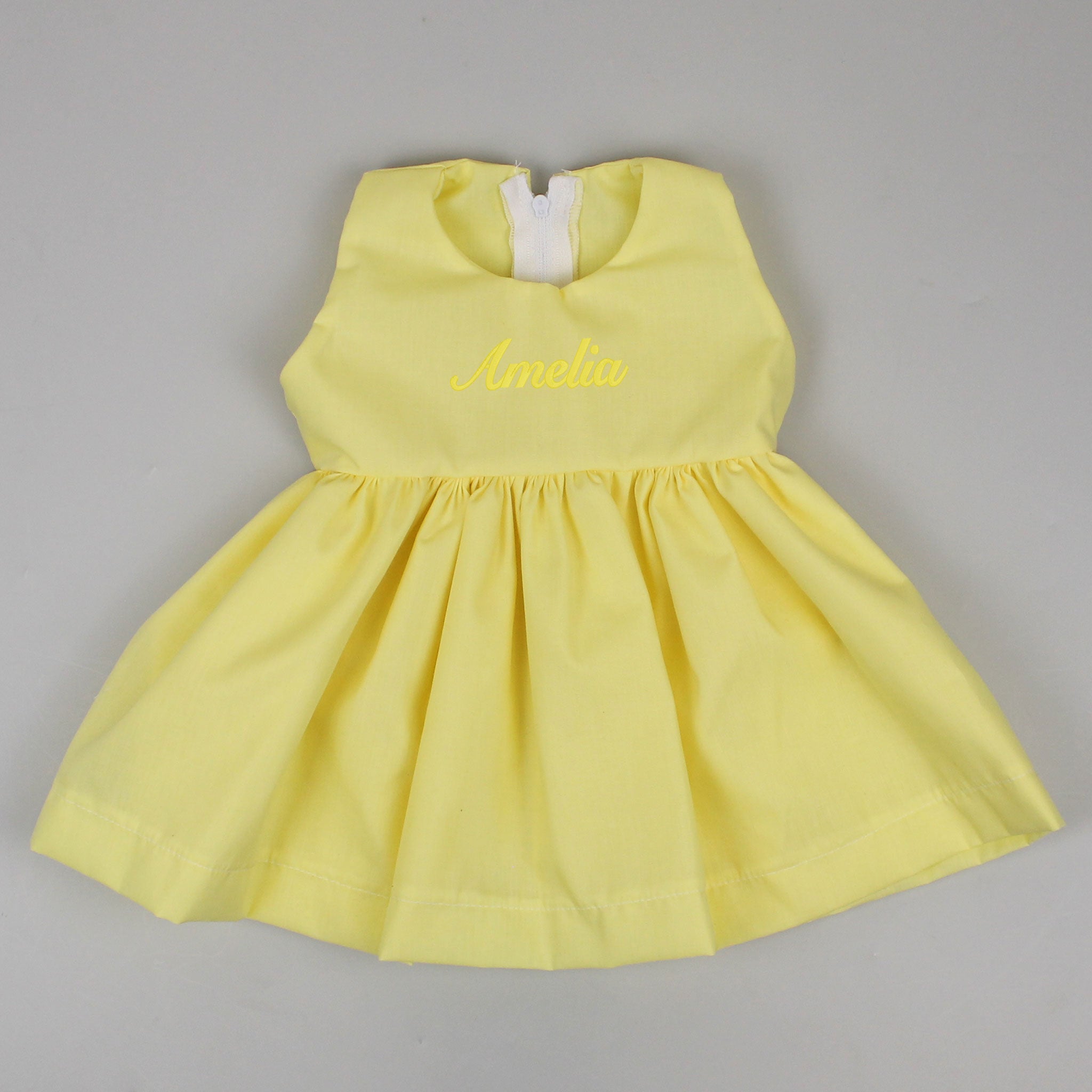 Baby Girls Personalised Summer Dress - Lemon