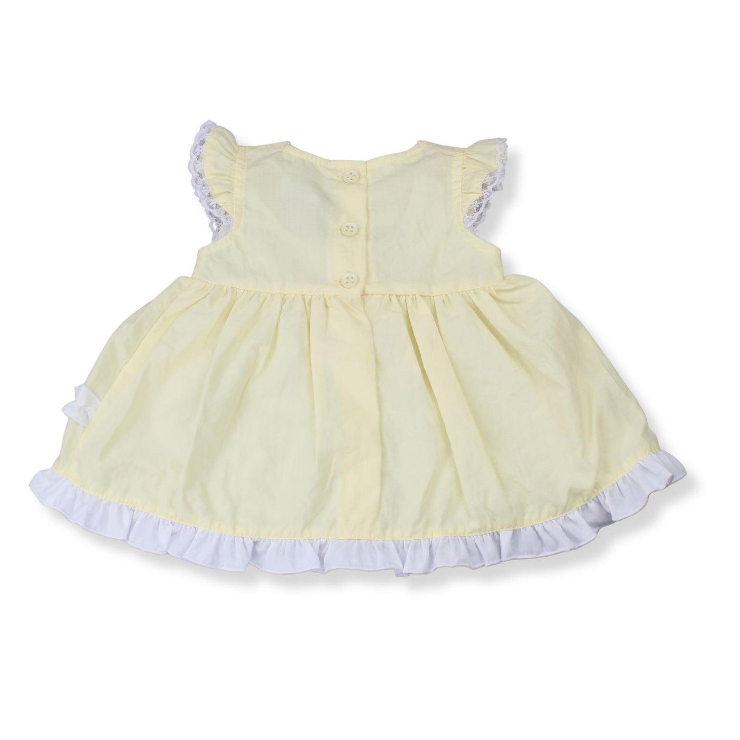 Yellow Baby Girl Dress & Bloomers Set with Smocking (Newborn–24 Months)