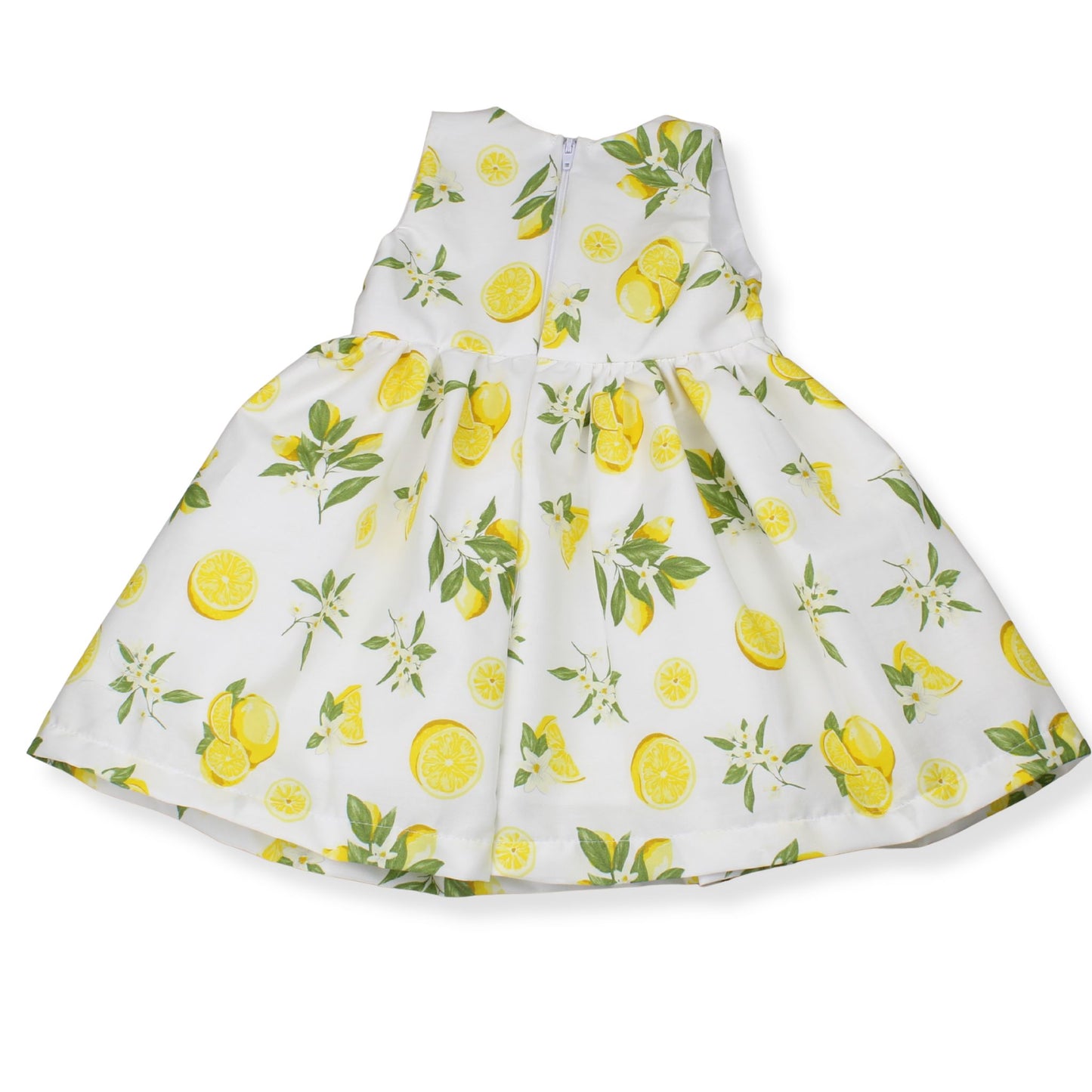 Baby Girl Lemon Print Summer Dress with Bow – 3-6 Months to 3-4 Years