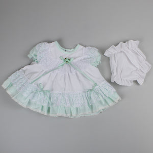baby girls mint puffball dress with knickers