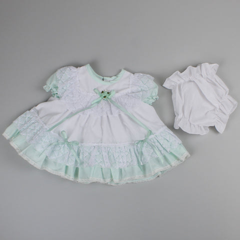 baby girls mint puffball dress with knickers