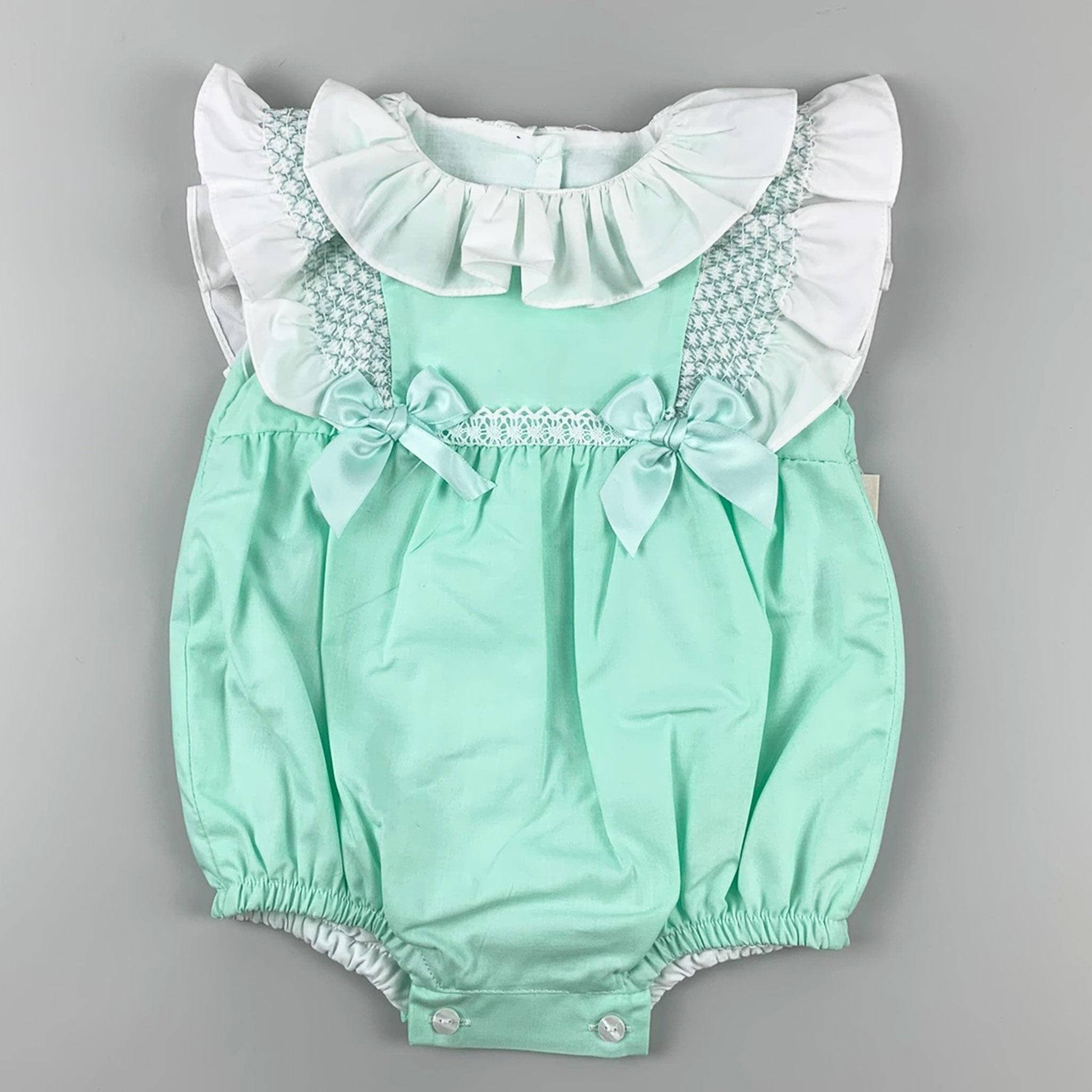 mint green baby romper