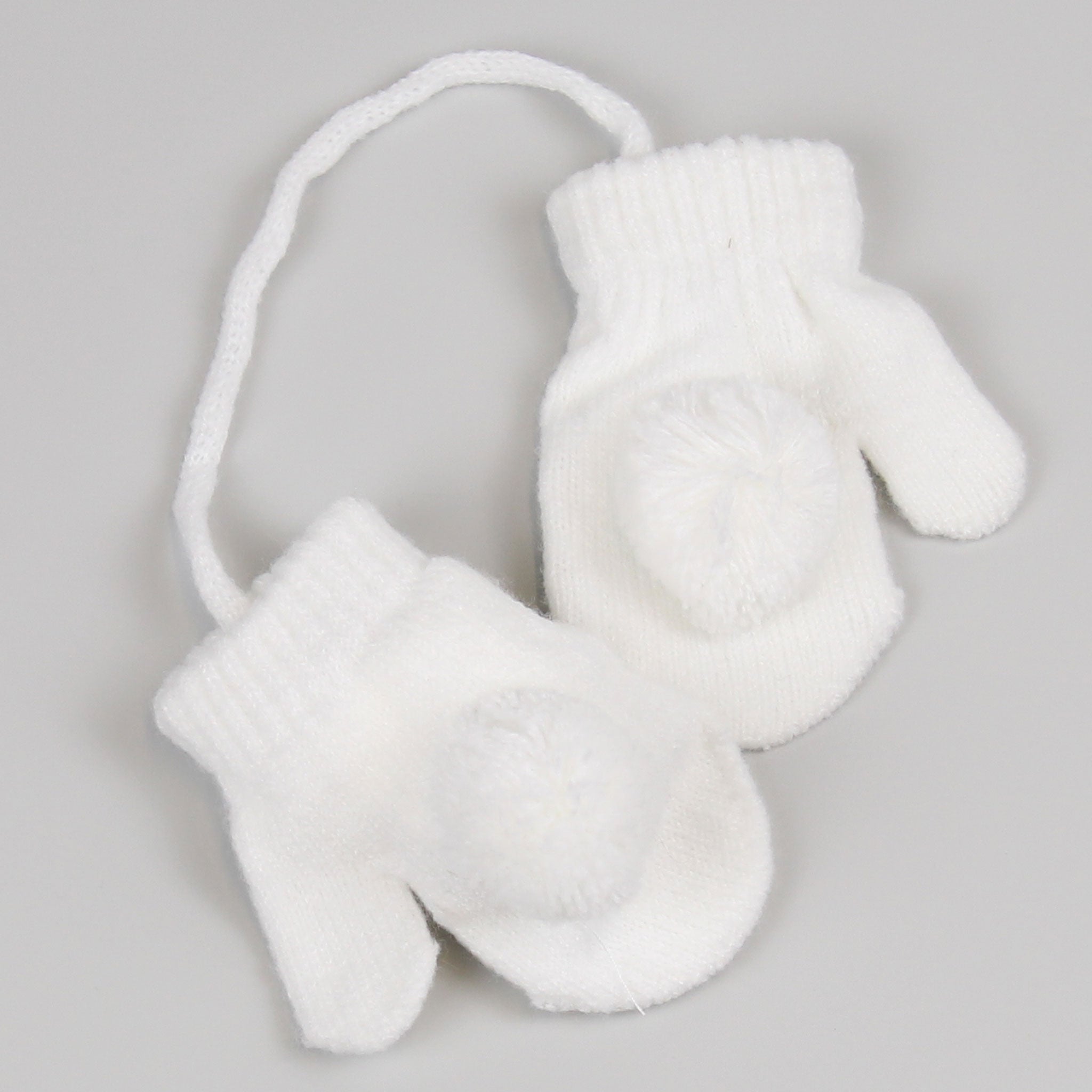 white unisex mittens