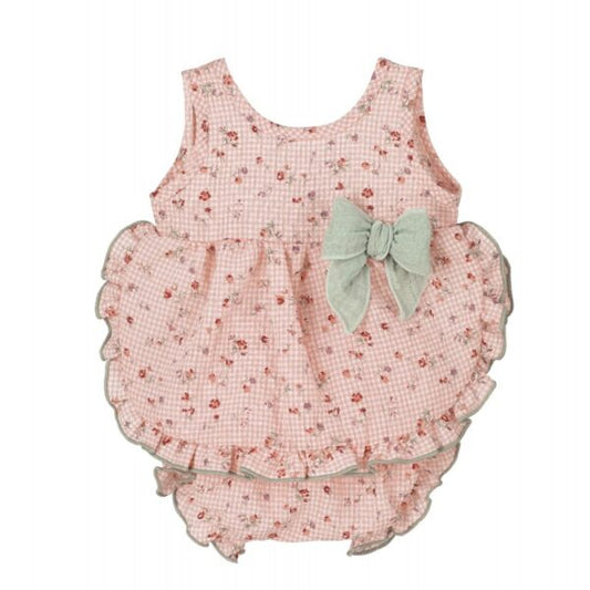 Baby Girl Calamaro Two Piece Outfit Bow Detail-Calamaro