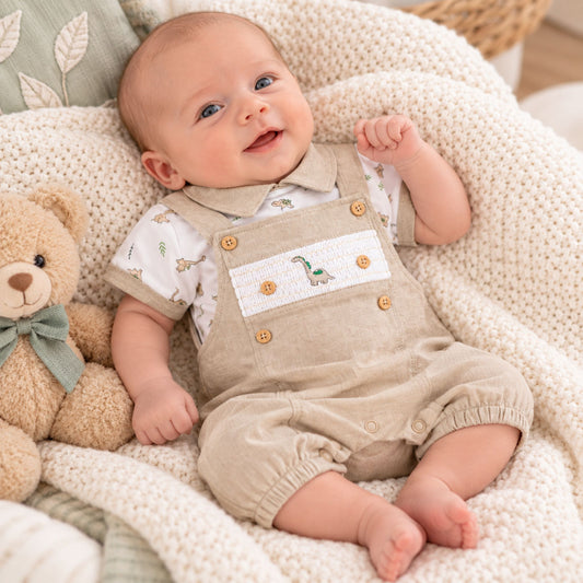 newborn baby boy beige outfit
