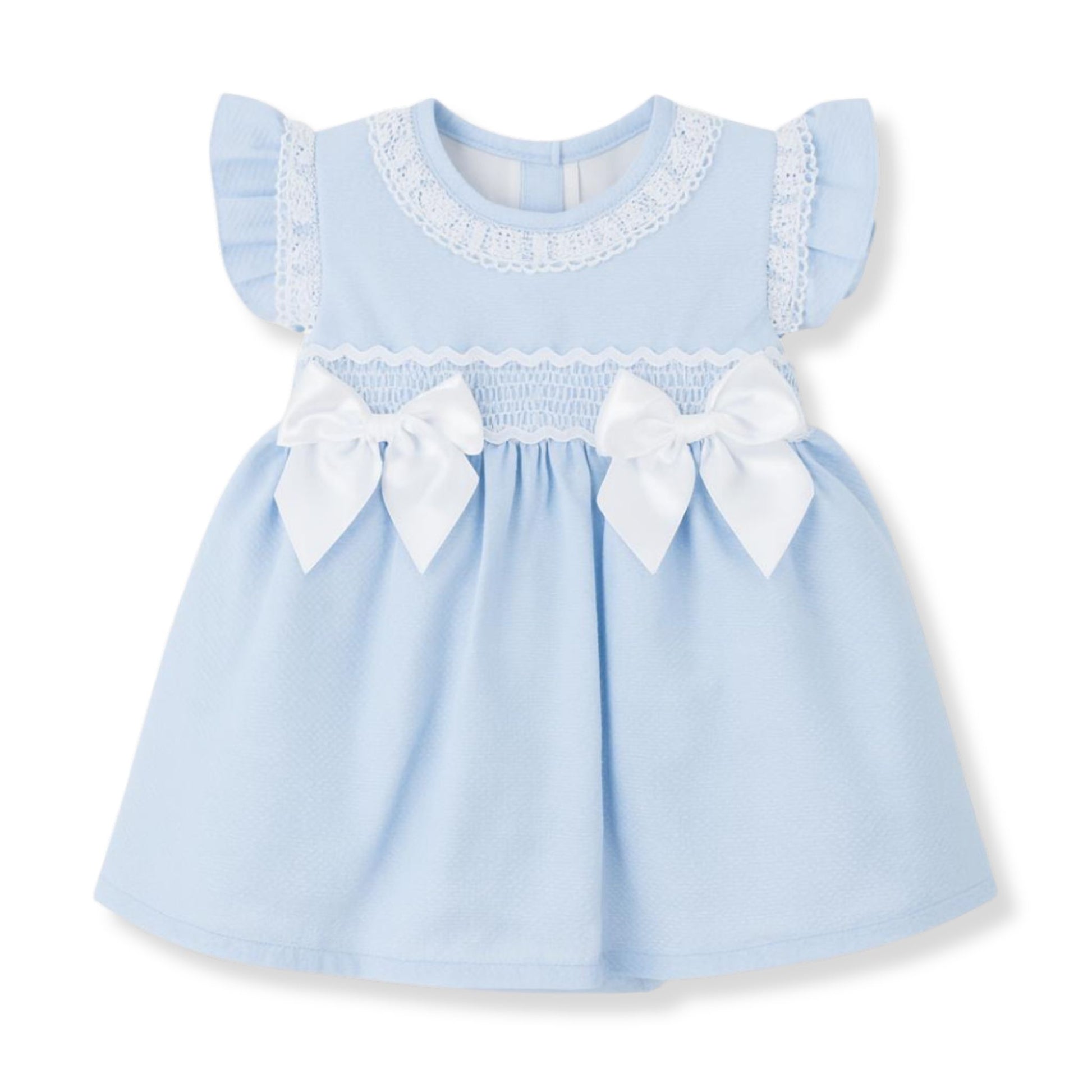Baby girls blue smoked dress spanish style