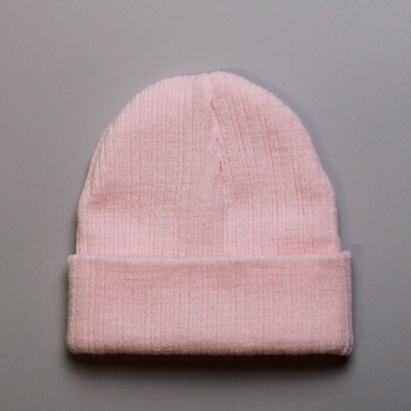 Baby Pink Pastel Beanie Hat - Pink