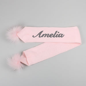 pink personalised scarf