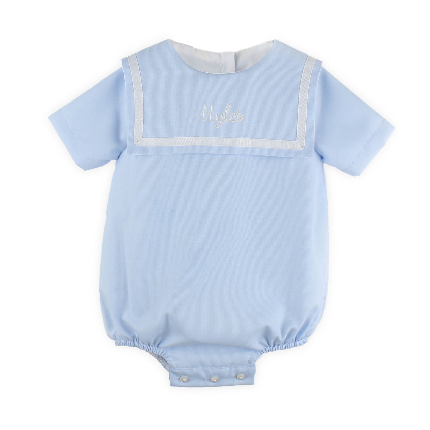Personalised Blue Baby Sailor Romper – Made in Portugal