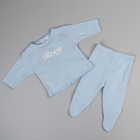 baby boys personalised cotton outfit