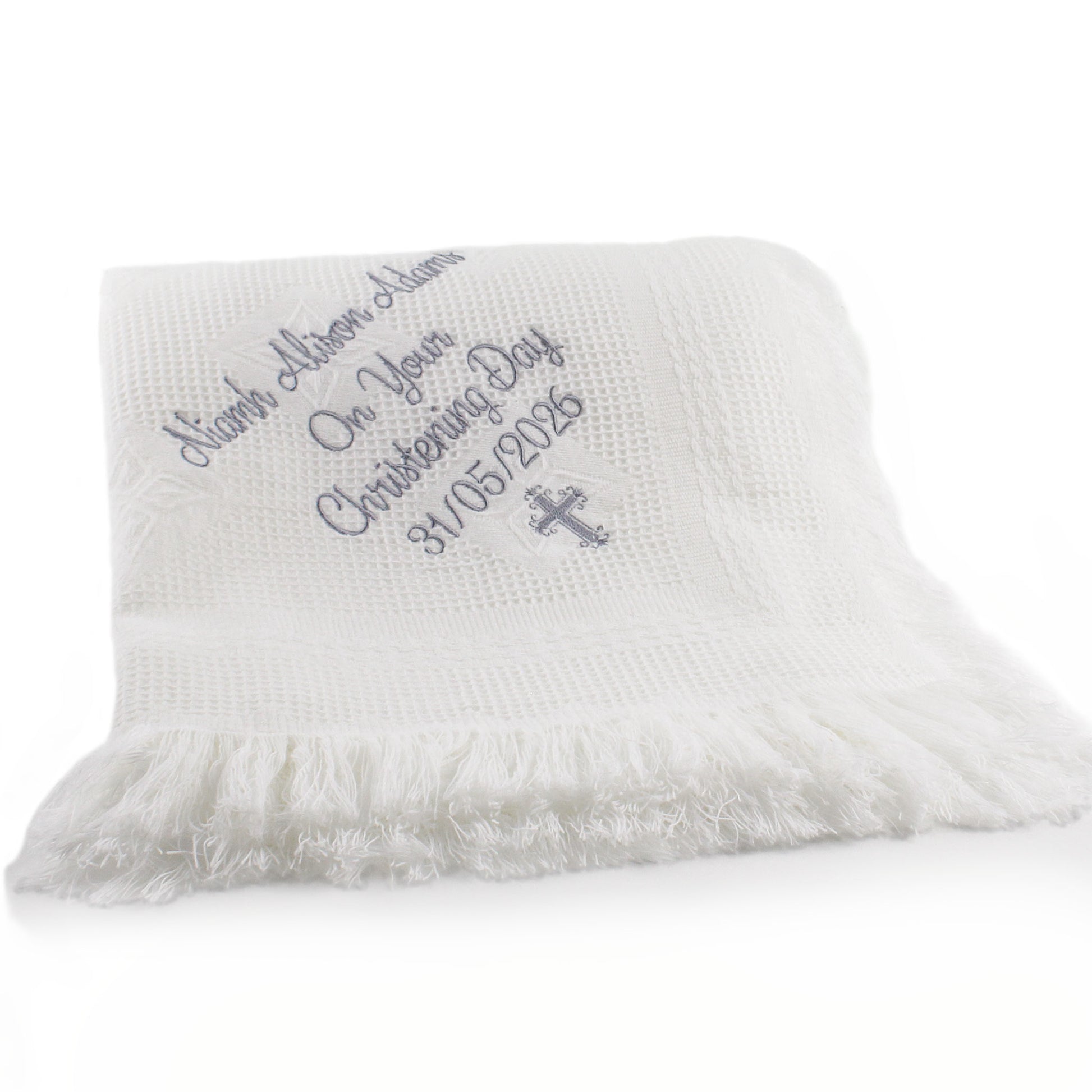 personalised christening shawls