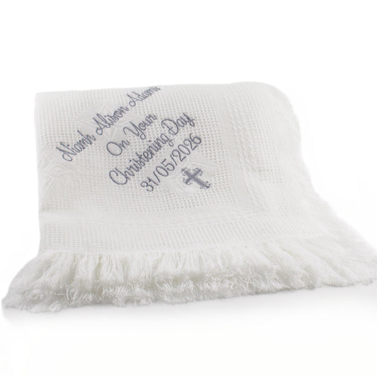 personalised christening shawls