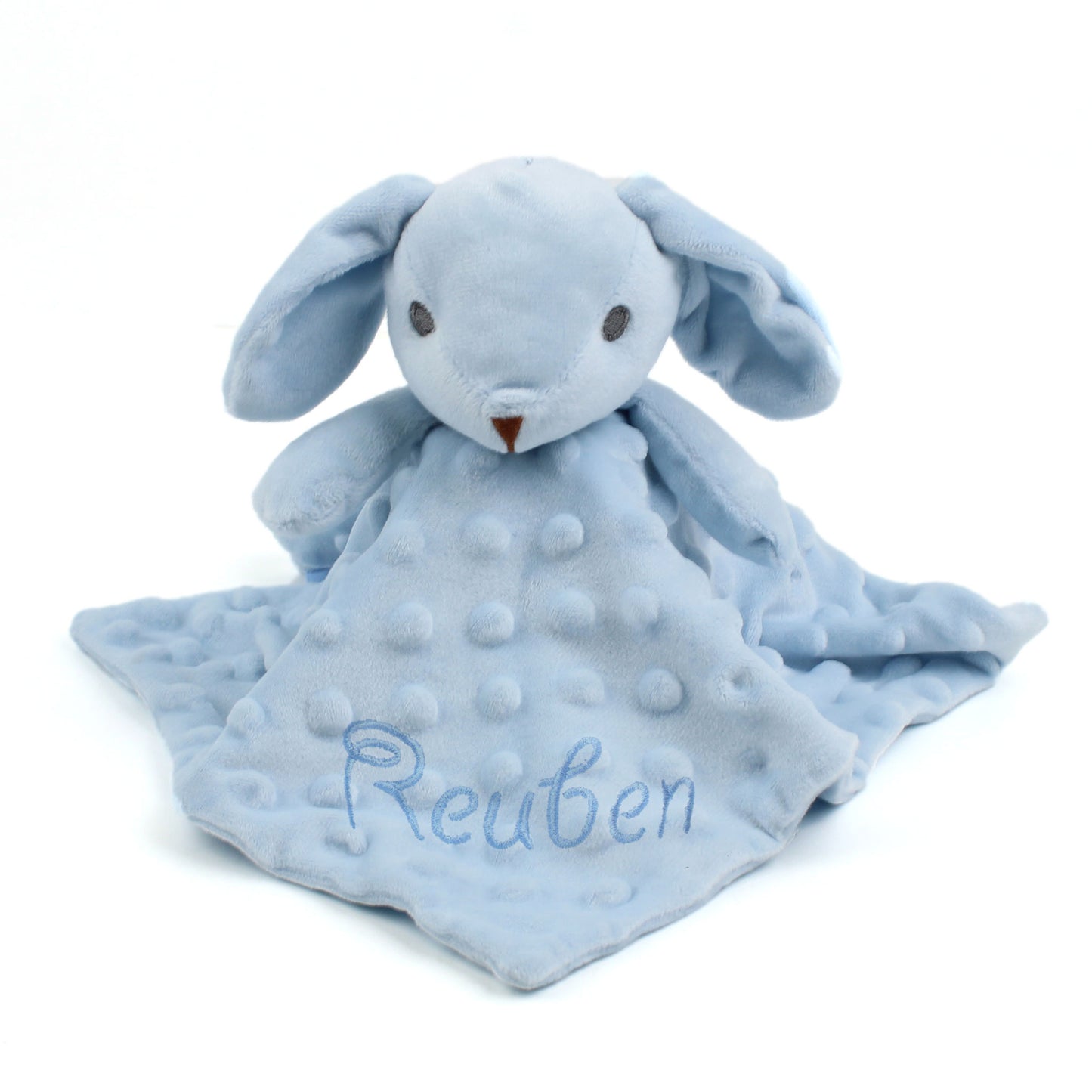 Personalised Baby Blue Rabbit Comforter with Name Embroidery