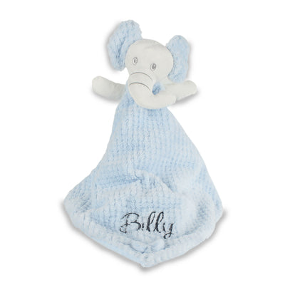 Personalised Blue Elephant Comforter with Crinkle Ears